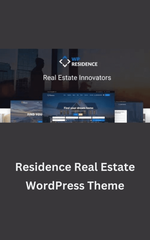 This is an image of Residence Real Estate WordPress Theme